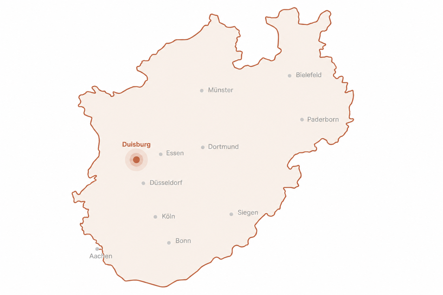 NRW Karte mit Standorten